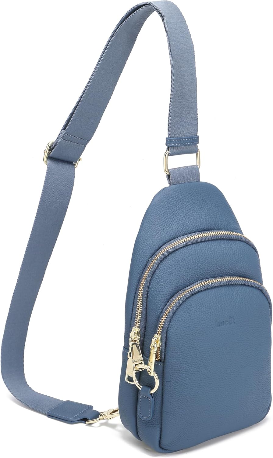 INICAT Crossbody Sling Bags Travel Cross Body Purses Faux Leather Fanny Packs Chest Bag for Women