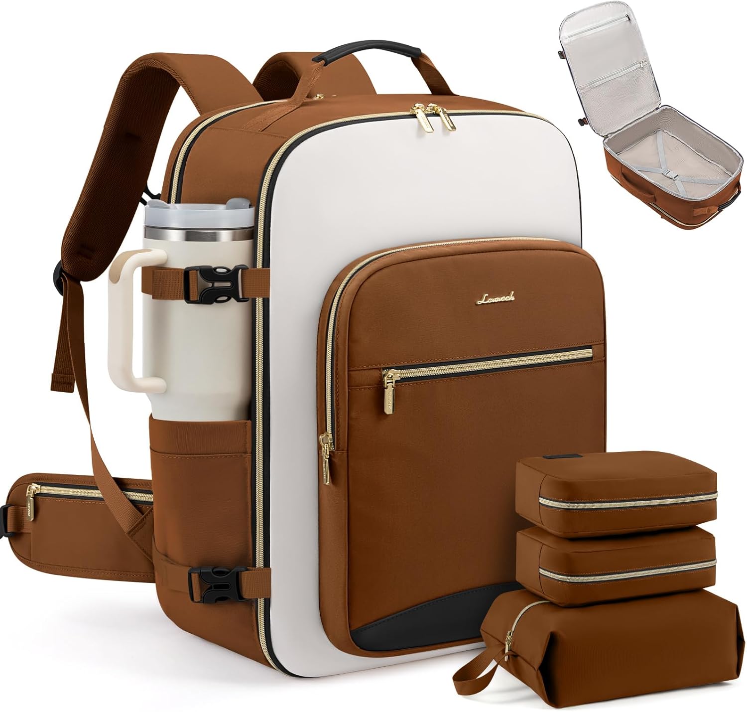 LOVEVOOK 56L Travel Backpack for Women & Men, Airline Approved Carry On Luggage with 3 Packing