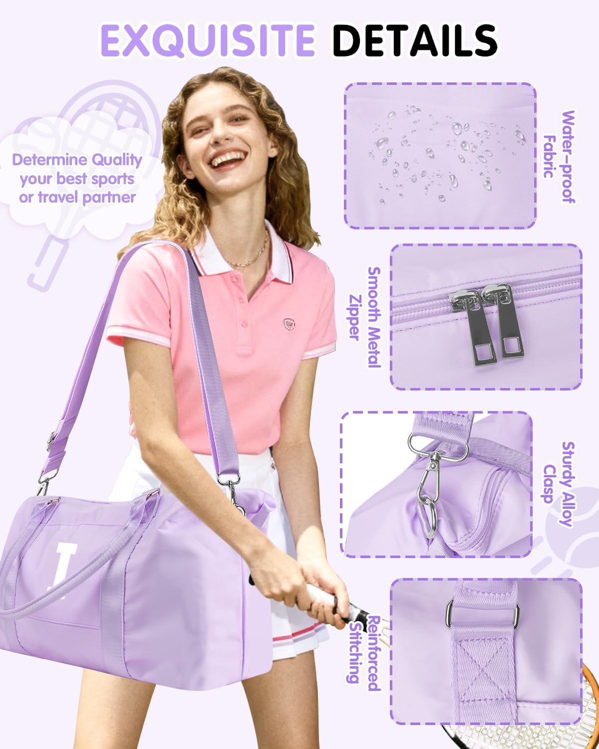 Daughter Niece Gifts for Teen Girl Kids, Initial Travel Duffel Bag Sports Gym Bag Personalized
