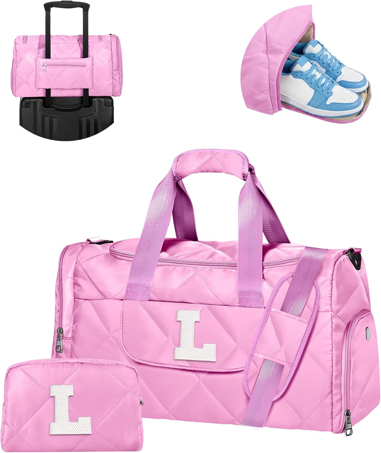 Gifts for Women Birthday Unique, Monogram Travel Bag with Toiletry Bag, TSA Approved Carry on Bag, Gift Idea for Christmas, Valentines Day, Mother’s Day, Graduation, Personalized Gift for Mom