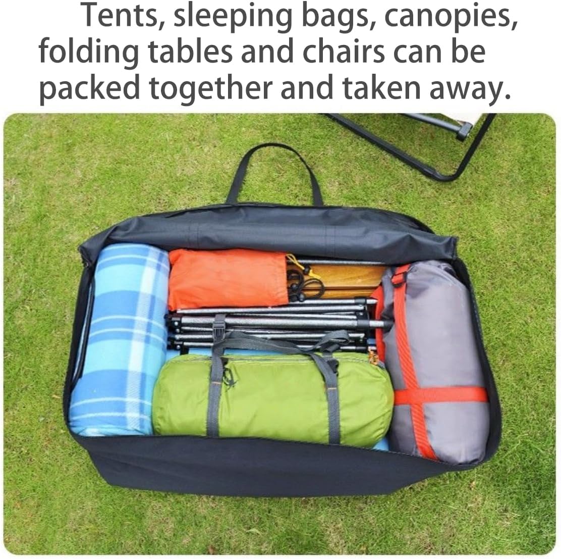 Portable Foldable Lightweight Luggage Heavy Duty Sports Storage Bag Travel Duffle Bag for Hiking, Camping & Gym Equipment Bag for Team Coaches (35.4 * 15 * 11.8 inches)