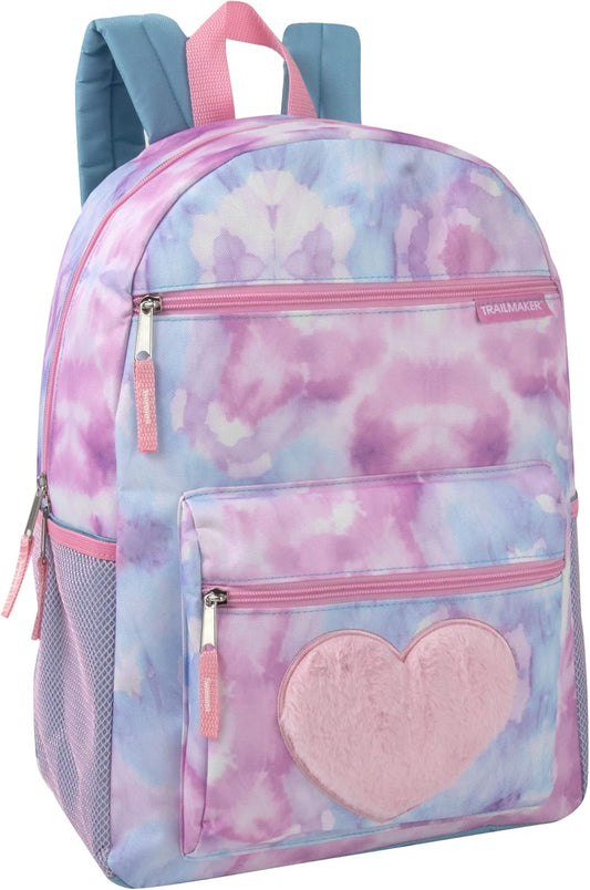 Trail maker 17” Kids Character School Backpacks Plush for Girls with Side Pockets, Padded Straps