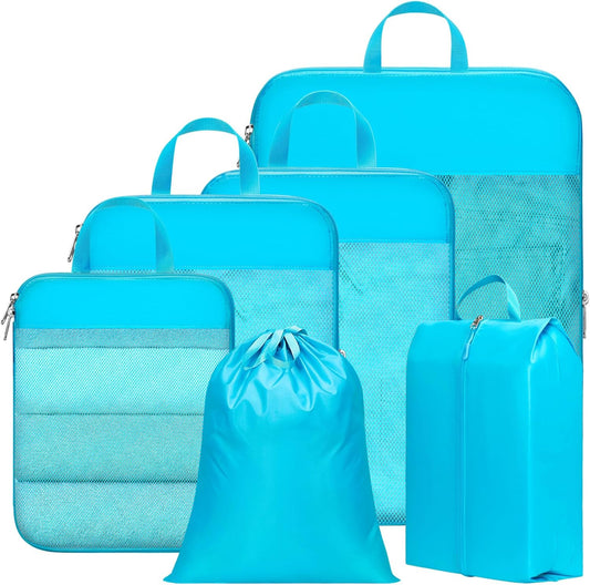 Cambond Compression Packing Cubes for Travel Women - Travel Bags Luggage Organizers Travel Essentials Compression Cubes for Travel Carry on Suitcases Organizer