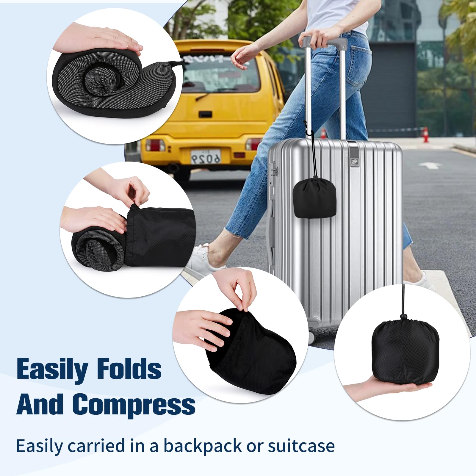 Cirorld Neck Pillow for Traveling, Travel Pillows for Airplanes,100% Pure Memory Foam Travel Neck