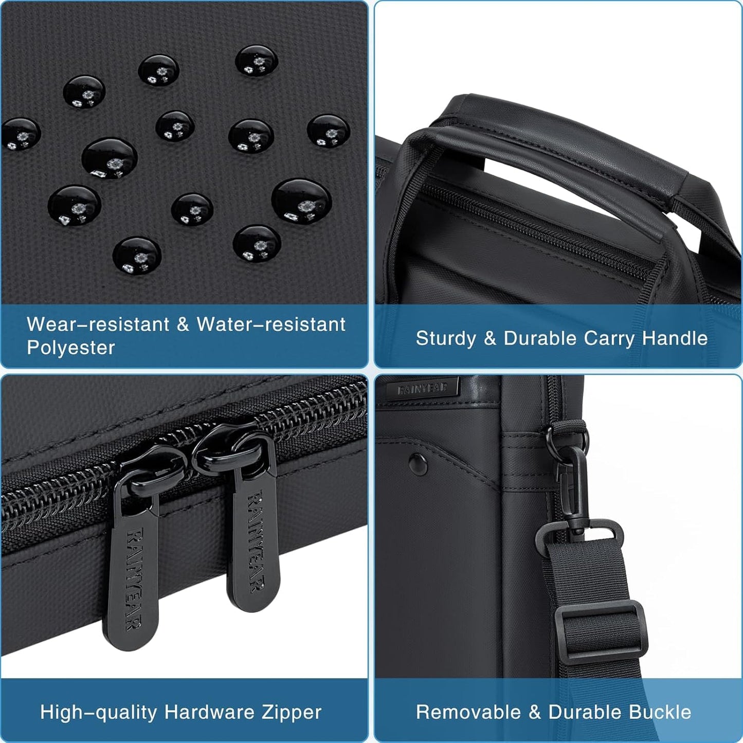 RAINYEAR 15.6 Inch Laptop Bag Laptop Shoulder Bag for Men, Expandable Waterproof Laptop Messenger