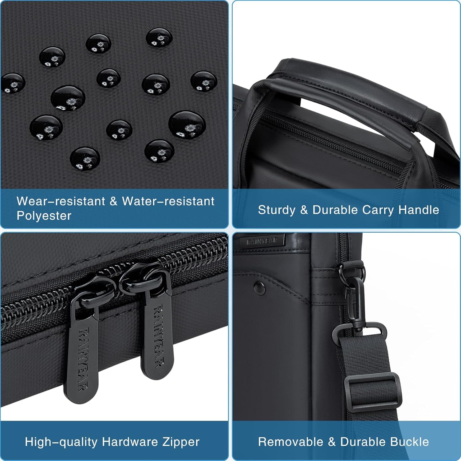 RAINYEAR 15.6 Inch Laptop Bag Laptop Shoulder Bag for Men, Expandable Waterproof Laptop Messenger