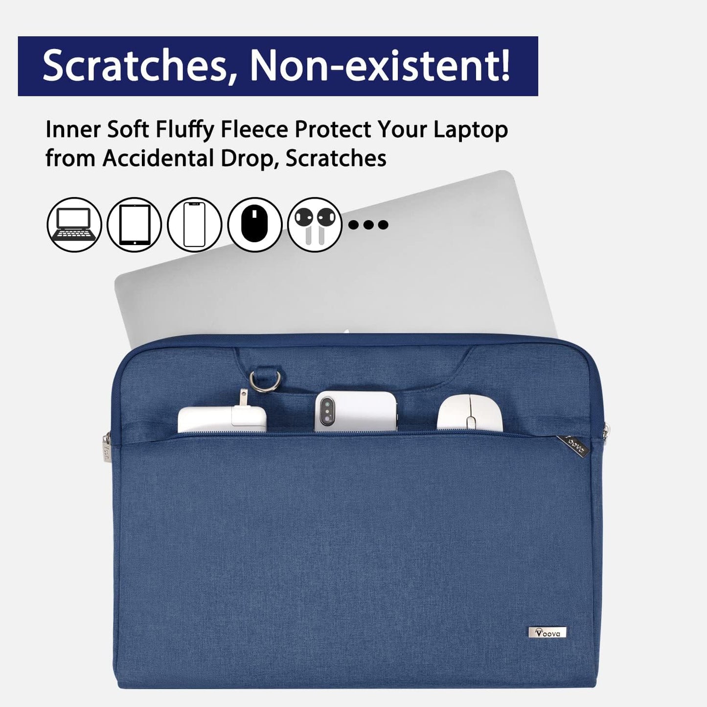 Voova Laptop Case 13 14 15 16 17 Inch with Shoulder Strap, Waterproof Laptop Sleeve Slim Briefcase