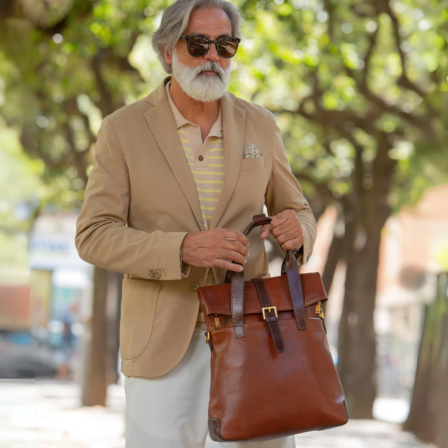 Time Resistance Leather Backpack - Business and Casual Backpack - Real Leather Backpack Made in