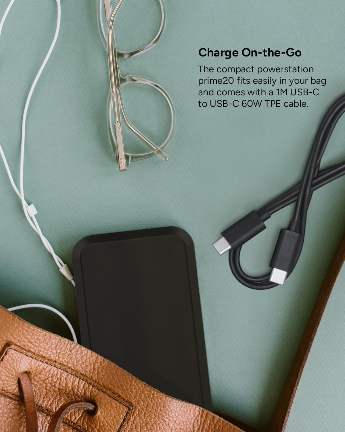 Mophie powerstation prime20 - Ultra-Compact Portable Power Bank with 20,000mAh Internal Battery, 18W USB-C PD Fast Charging, 3-Device Simultaneous Charging, Best Mom