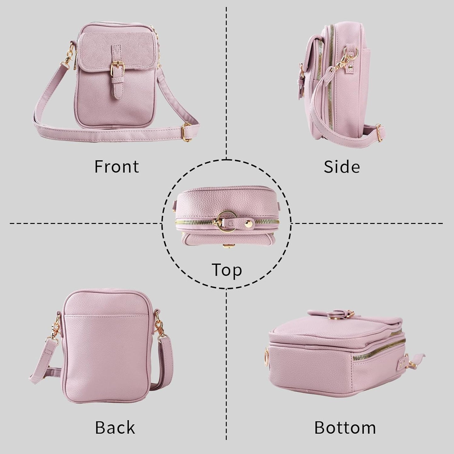 Leather Crossbody Bag for Women,Anti-Theft Messenger Bag with Large Capacity,Built-in Purse Card Slots Shoulder Sling Bag