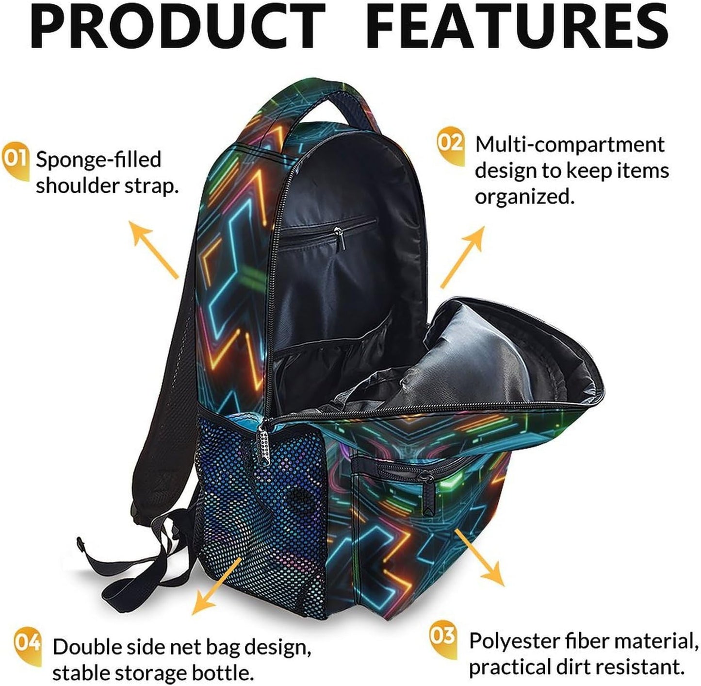 Kids Backpacks for Boys, Game Bookbag with Pockets for Preschool Elementary Middle School, 17