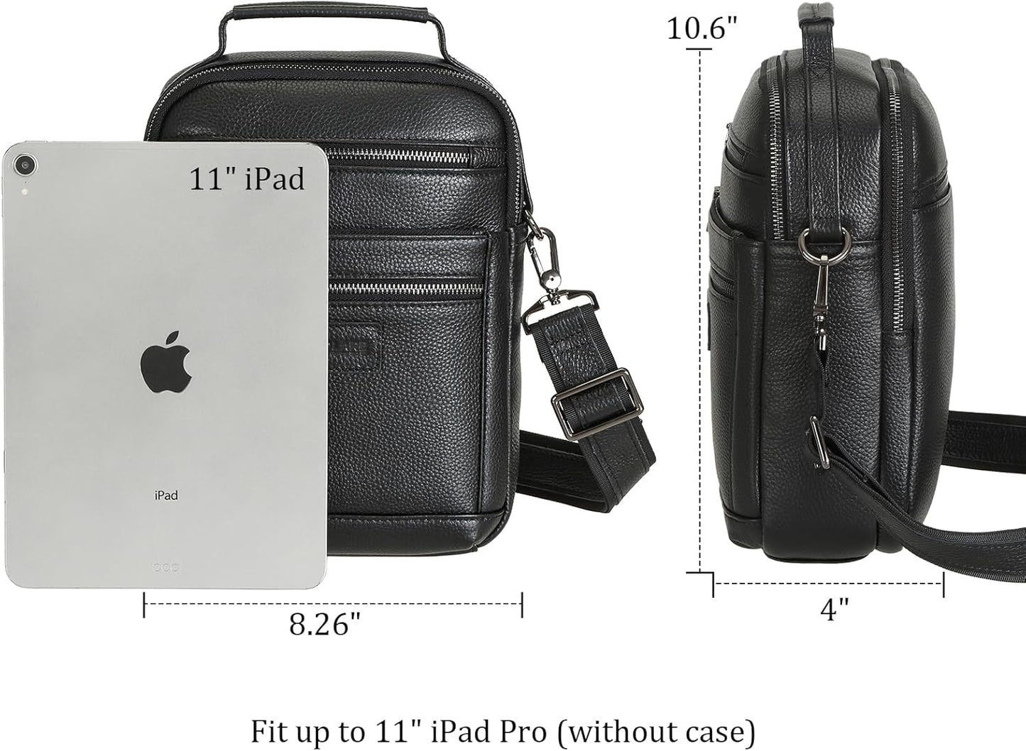 Polare Italian Full Grain Leather Messenger Bag Vintage Chest Shoulder Crossbody Bag Casual Sling Business Handbag for Men