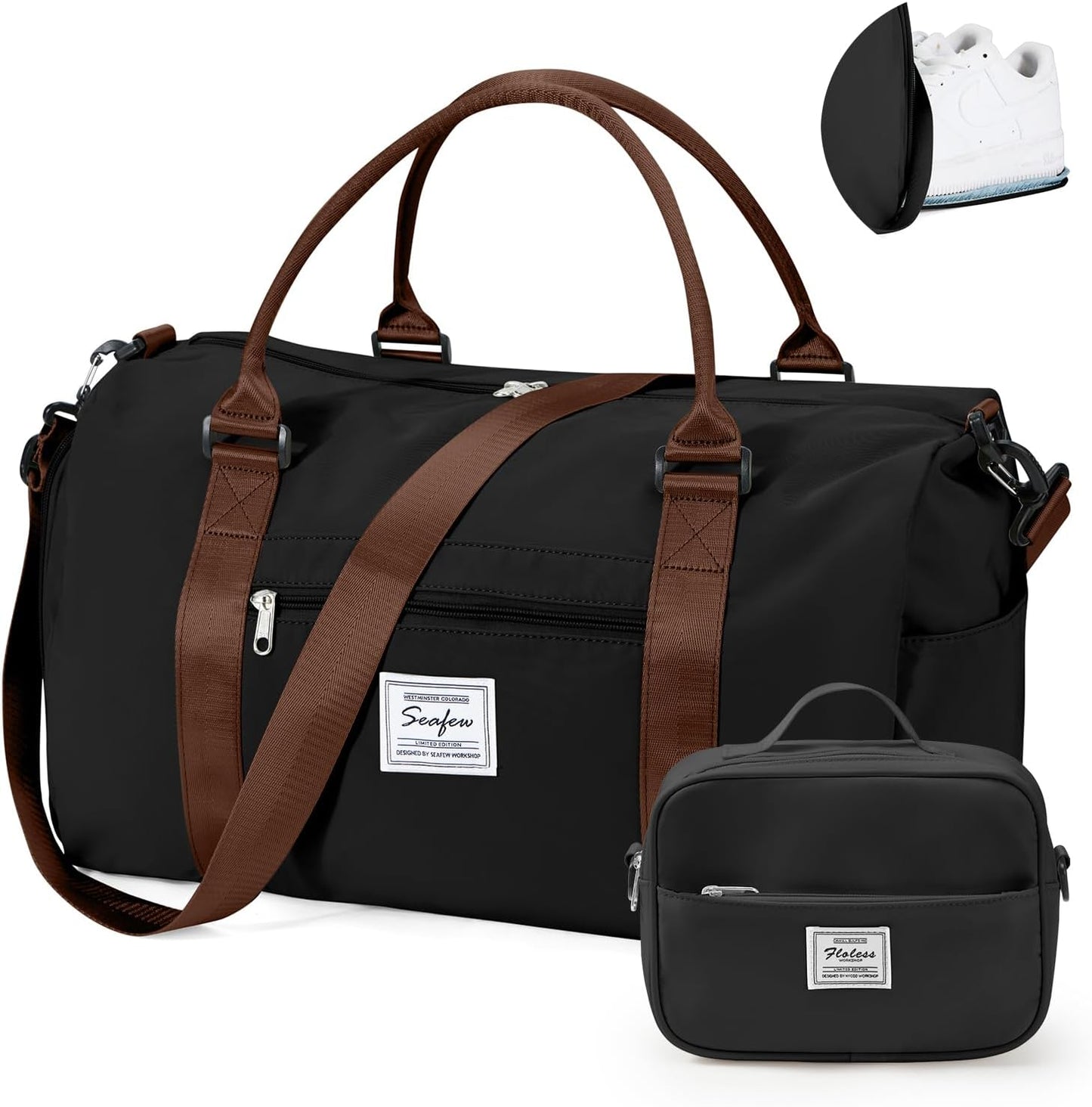Gym Bag for Women with Shoes Compartment,Small Duffel Bag Sport bag with Toiletry Bag Overnight