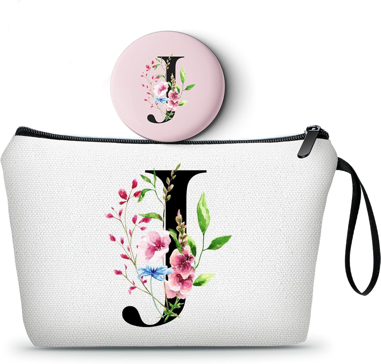 Birthday Friendship Womens Bridesmaid Proposal Personalized Gifts for Friend Sister Teacher Coworkers Bride Travel Makeup Cosmetic Bag with Mirror Valentines Mothers Day Christmas Graduation J