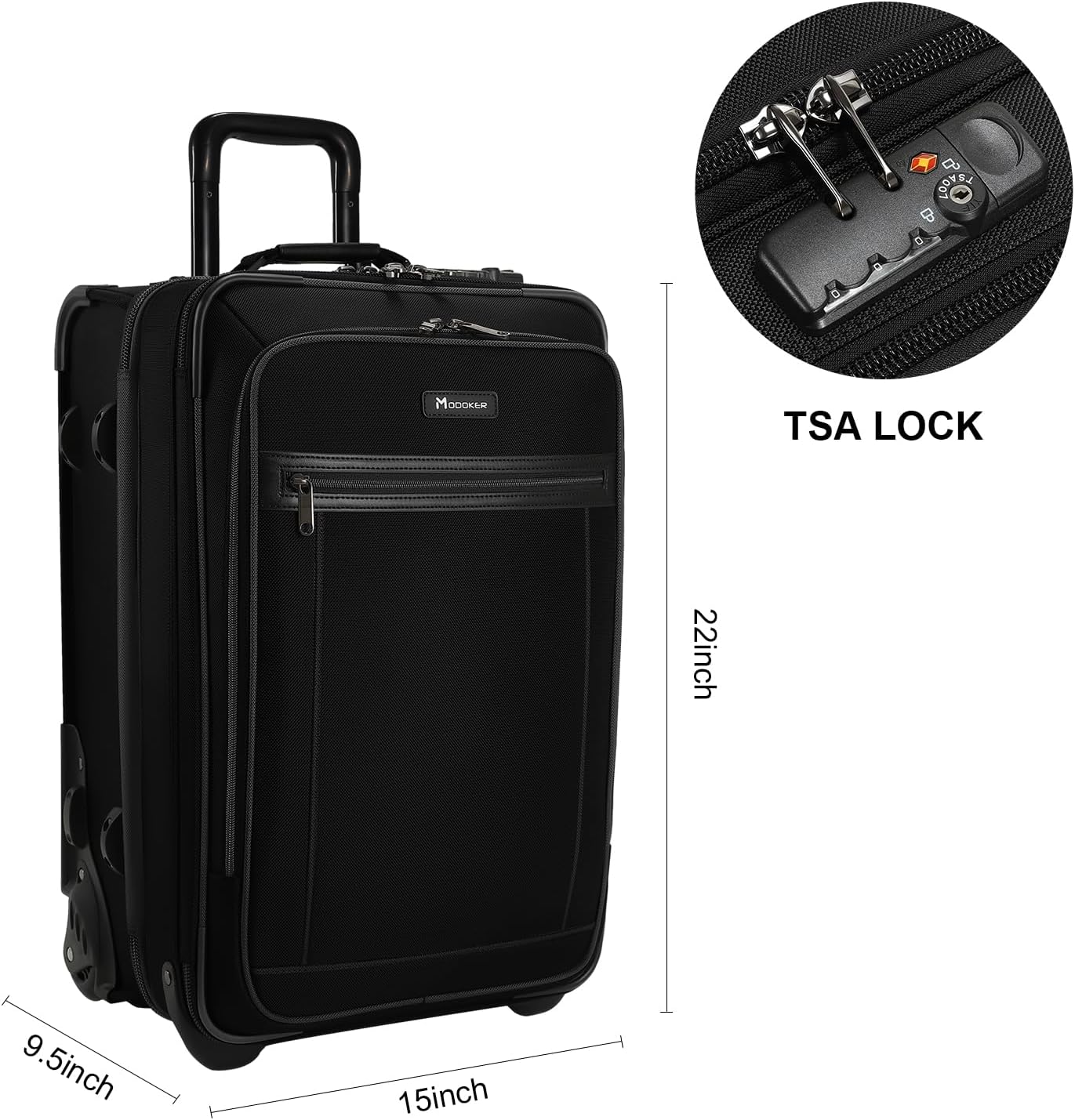 Modoker Rolling Garment Bag with Wheels Luggage for Suits with Wheels Wheeled Garment Bag for Travel 2 in 1 Rolling Duffel Bag, Black