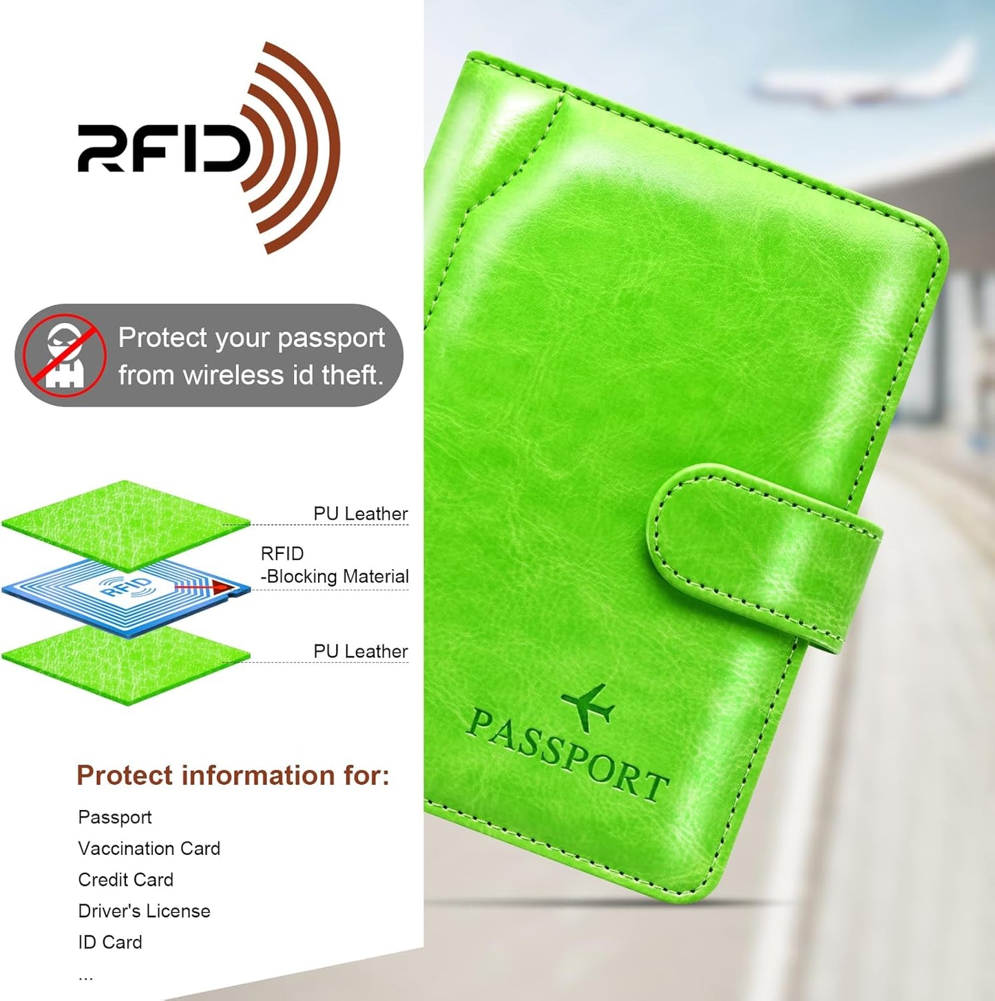 Herain Passport Holder for Travel Cruise Essentials, Passport Cover Wallet Case Women Men Family, RFID Passports Book Holders Travels Gifts Must Haves Accessories