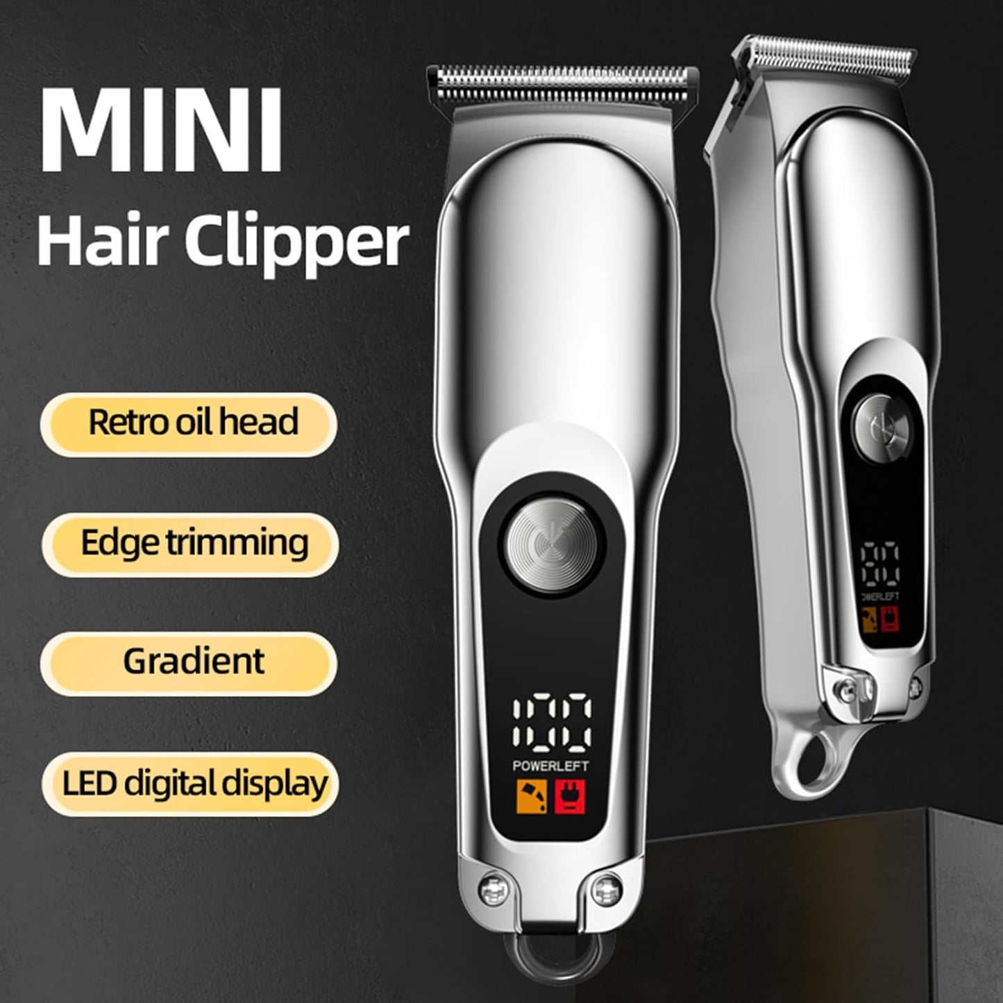 Head Shavers for Bald Men Ball Trimmer Pubic Hair Groomer Cordless Rechargeable Shaver Clipper Razor with LED Lighting Razor Portable Body Grooming Travel for Him Dad（Silver）