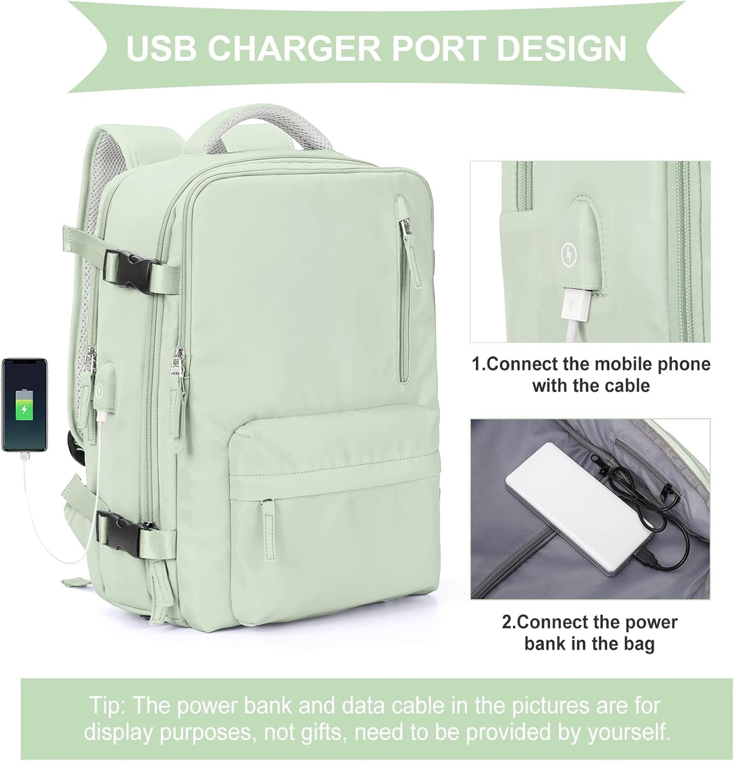 WONHOX Large Travel Backpack Carry on Flight Approved Laptop Work Business Backpack for Women Men Mochila de Viaje
