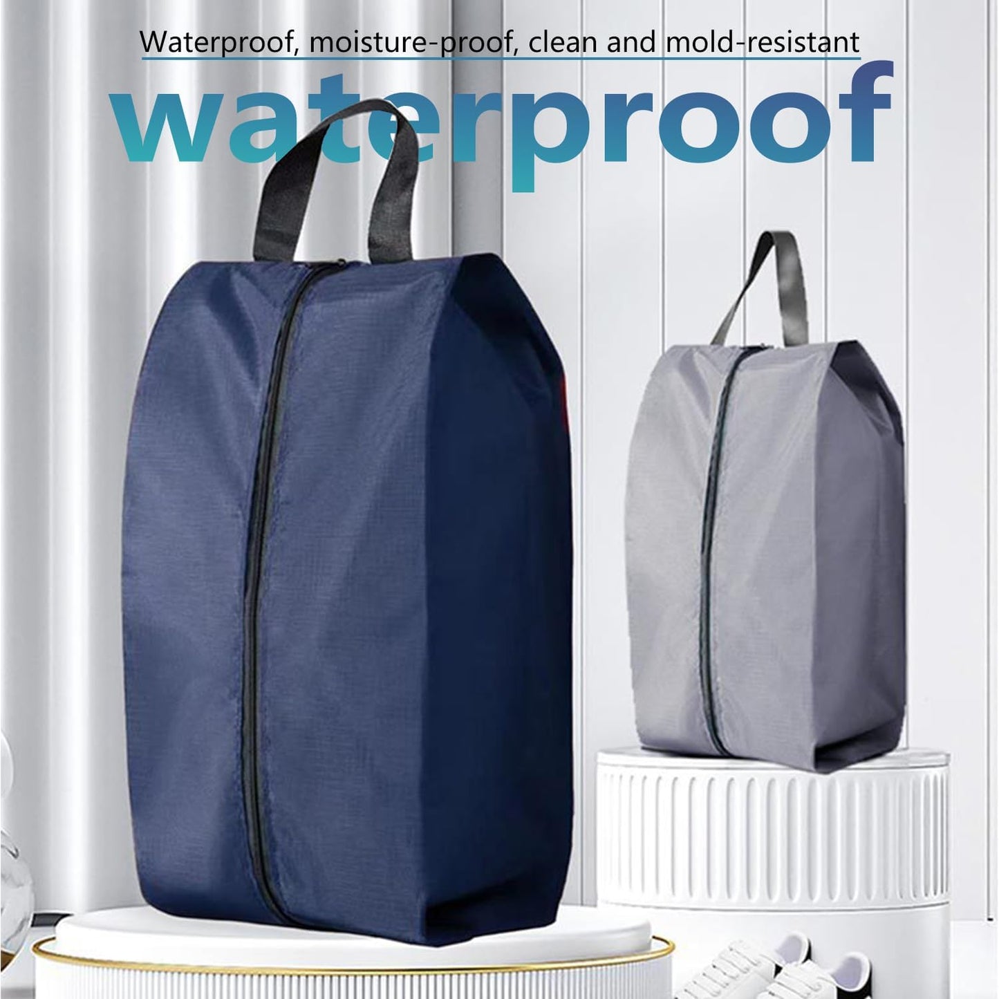Travel Shoe Bag 4-Piece Men's and Women's Waterproof Nylon Zipper, Travel Shoe Storage Bag, Shoe Storage Bag