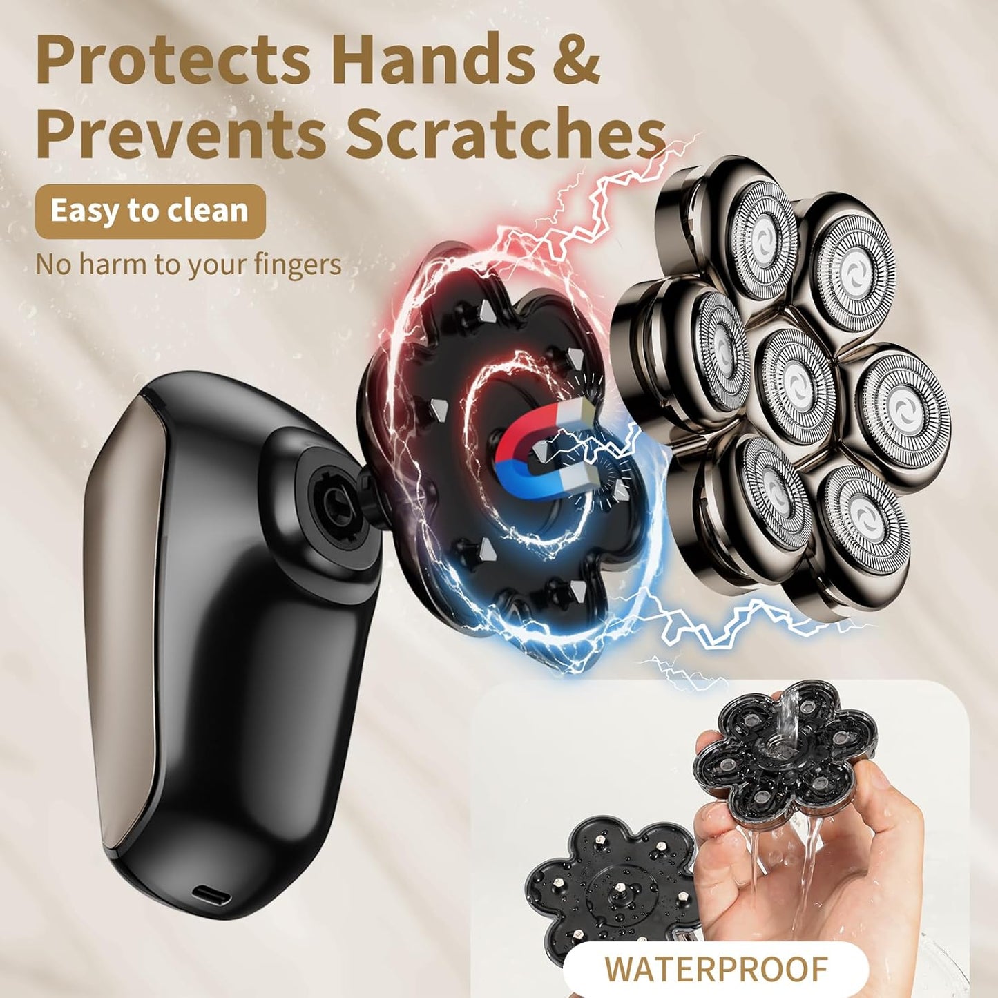 SHPAVVER Bald Head Shaver with Turbo Power and IPX7 Waterproof Design