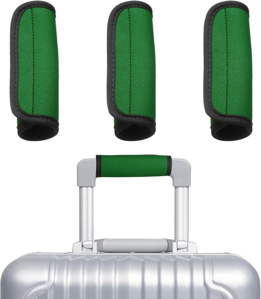 uxcell 3 Pcs Luggage Handle Wrap for Suitcase, Neoprene Handbag Grip Cover Protector Luggage Identifiers Suitcase Handle Wraps for Luggage Shopping Bag Travel Bags, Green