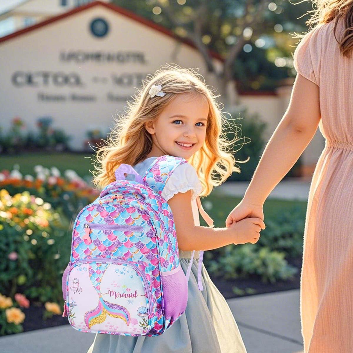RHCPFOVR Kids Backpack for Girls - Girls Backpack 3-8 Ages Butterfly for Kids 15 Inch School Bookbag for Kindergarten Elementary School Bookbag for Girl 1st 2nd Grade