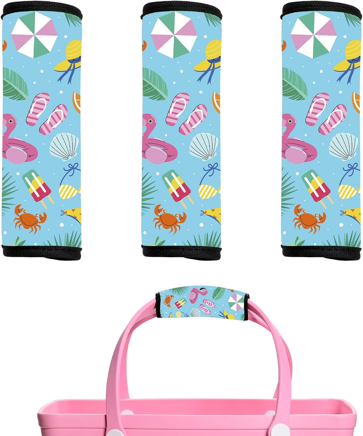 Luggage Handle Wraps 3Pcs – Neoprene Bag Handle Wrap for Bogg, Luggage Identifiers for Suitcases Easy Identification, Stylish & Comfy Suitcase Handle Replacement Travel Accessories for Airport Y18