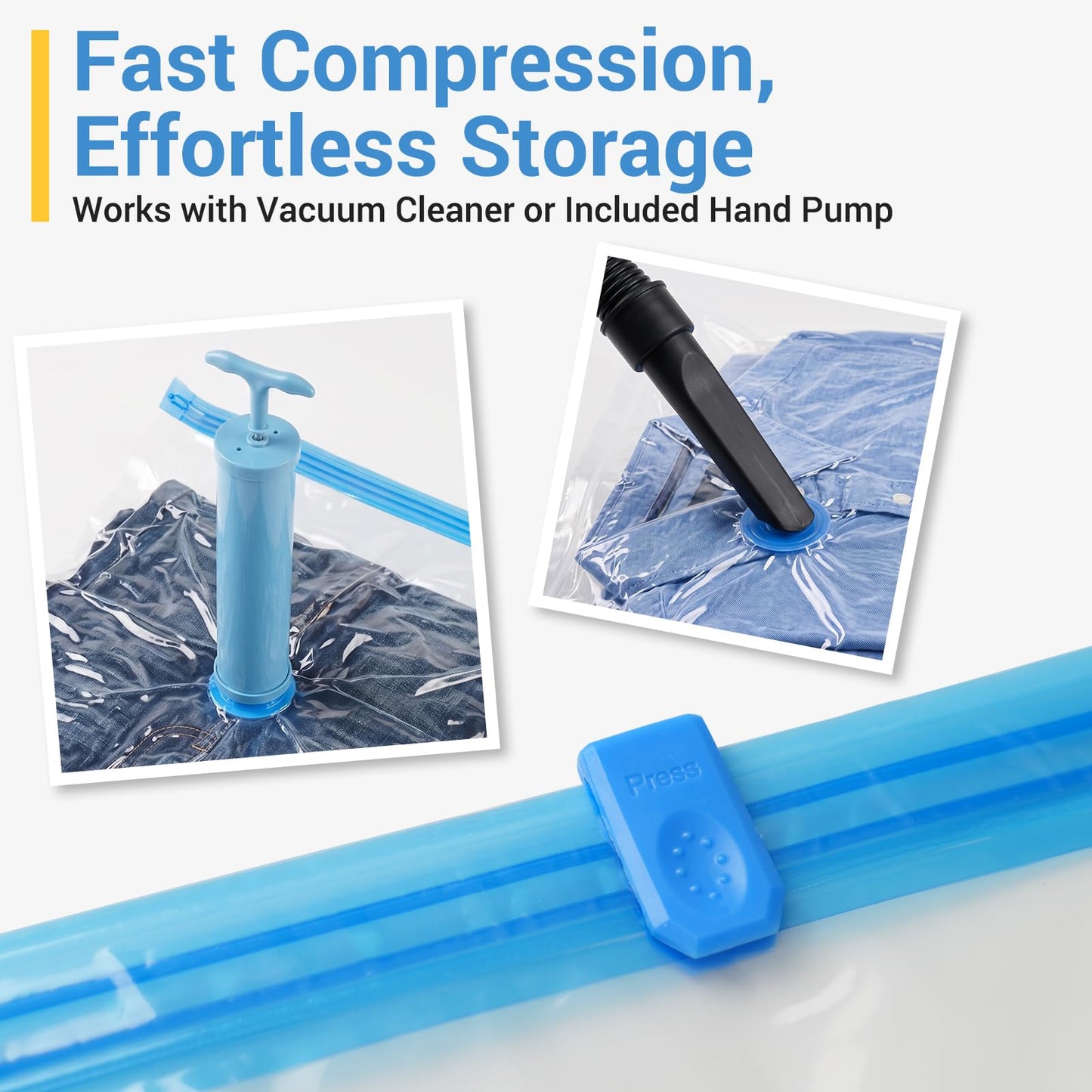 Fygrip 80% Space Saver Vacuum Storage Bags with Hand Pump, 20 Combo