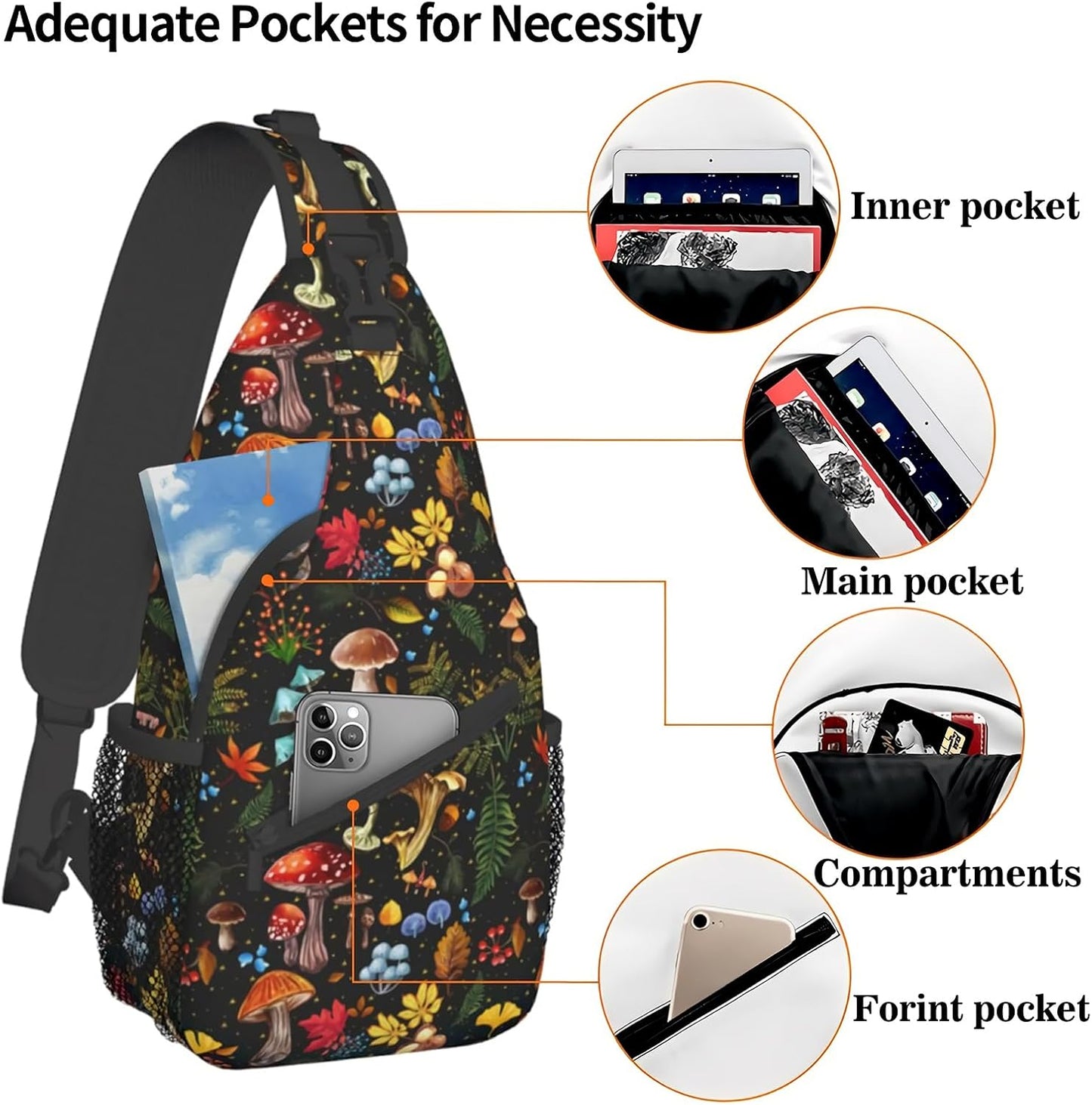 Sling Backpack Trendy Sling Bag Multipurpose Crossbody Sling Travel Hiking Crossbody Shoulder Backpack