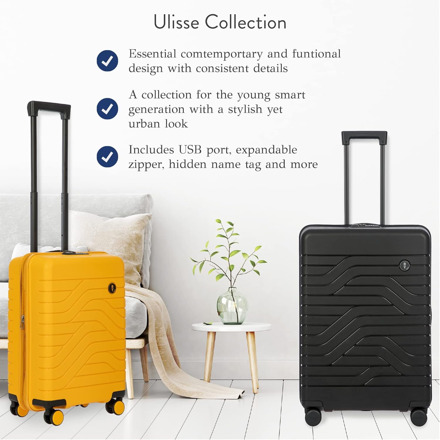 Bric's B|Y Ulisse Spinner Suitcase, Expandable Hard Shell Luggage with TSA Lock and Smooth 360°