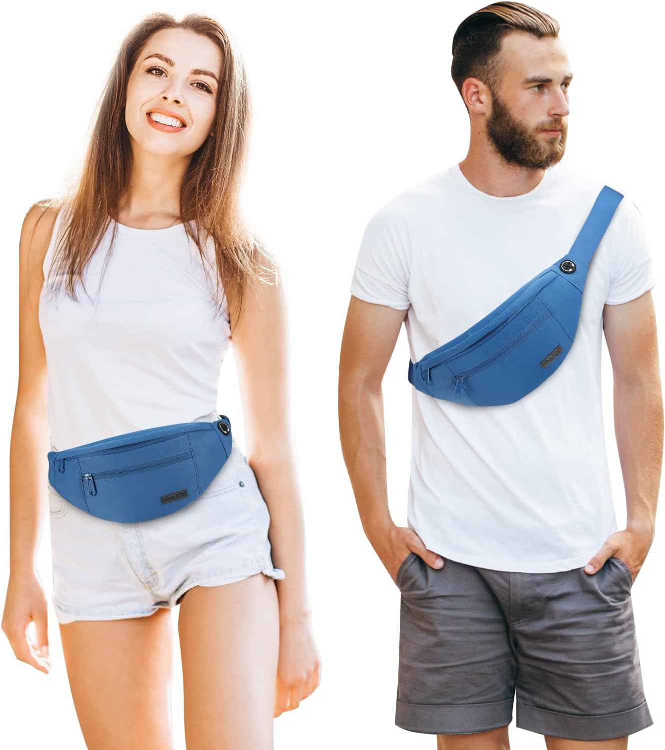 MAXTOP Large Crossbody Fanny Pack with 4-Zipper Pockets,Gifts for Enjoy Sports Festival Workout