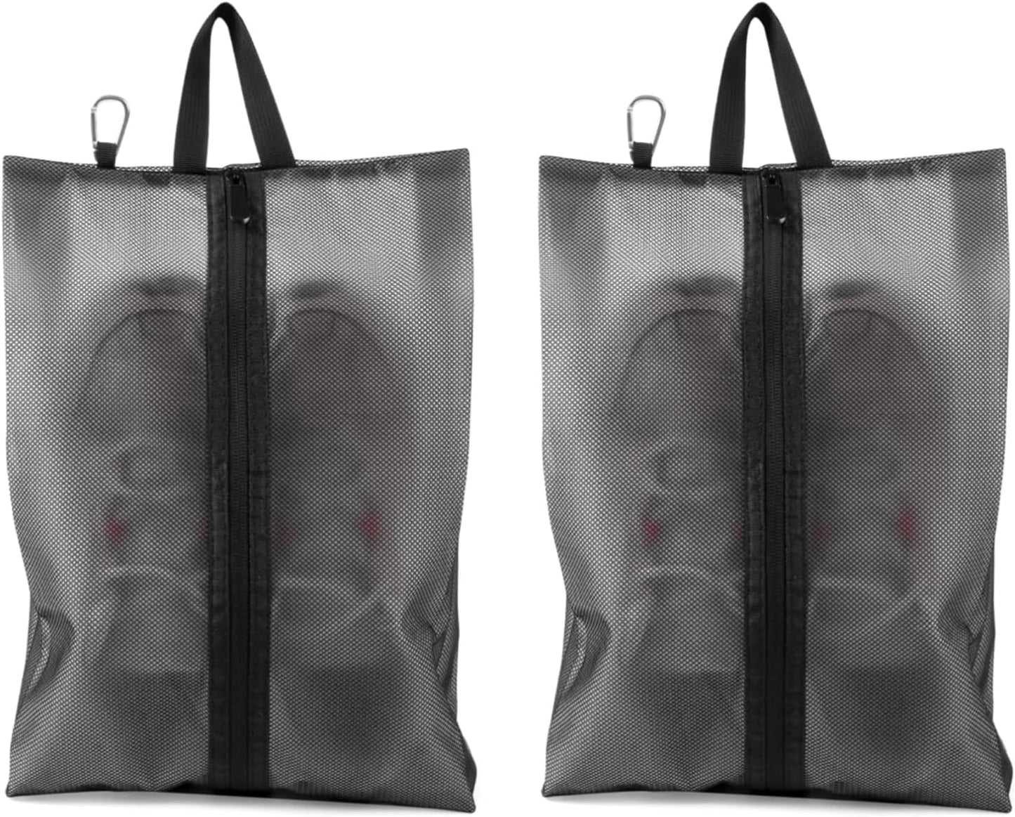 2 Pack Shoe Bags for Travel, Sneaker Bags, Waterproof Travel Shoe Bags with Zipper for Packing, Golf Shoe Dust Bags for Man and Women, XX-Large, Black