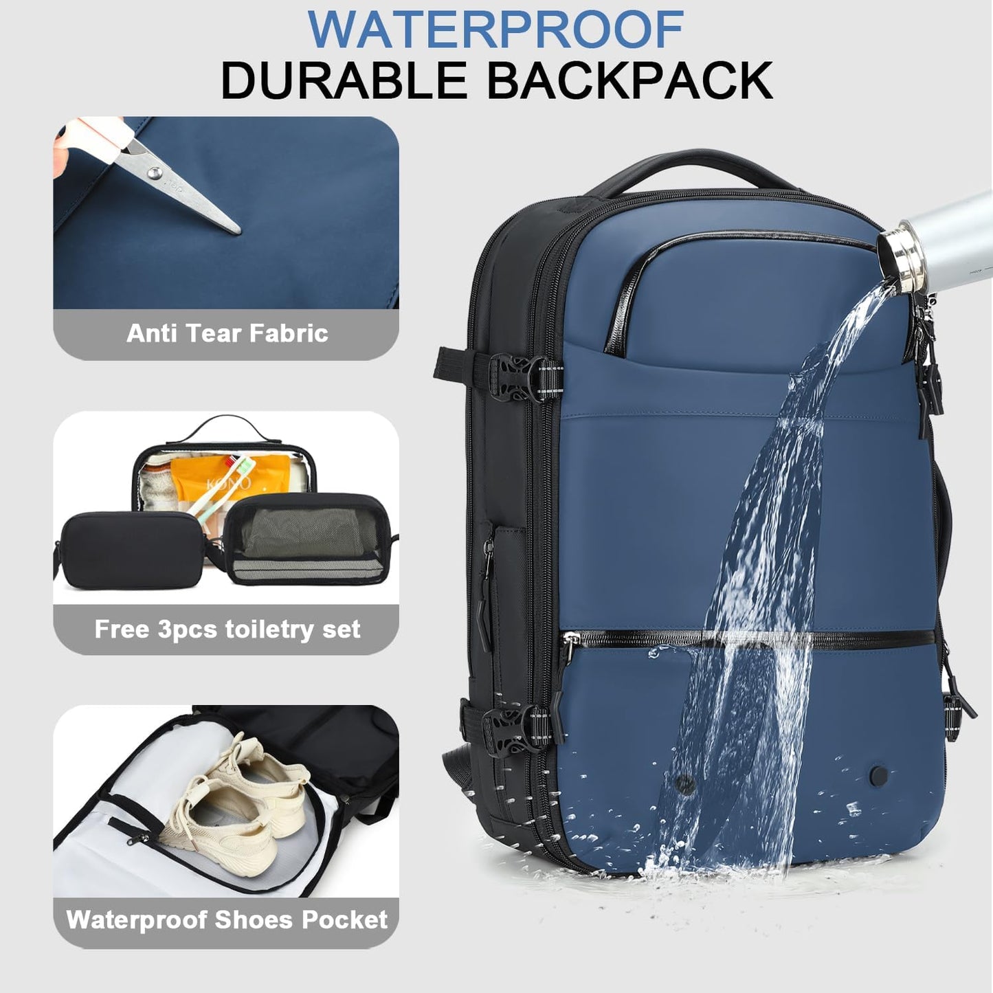 SOAEON Vacuum Backpack with Pump,Waterproof Underseat Carry on Bag with Vacuum Seal Compression Backpack for Airplane