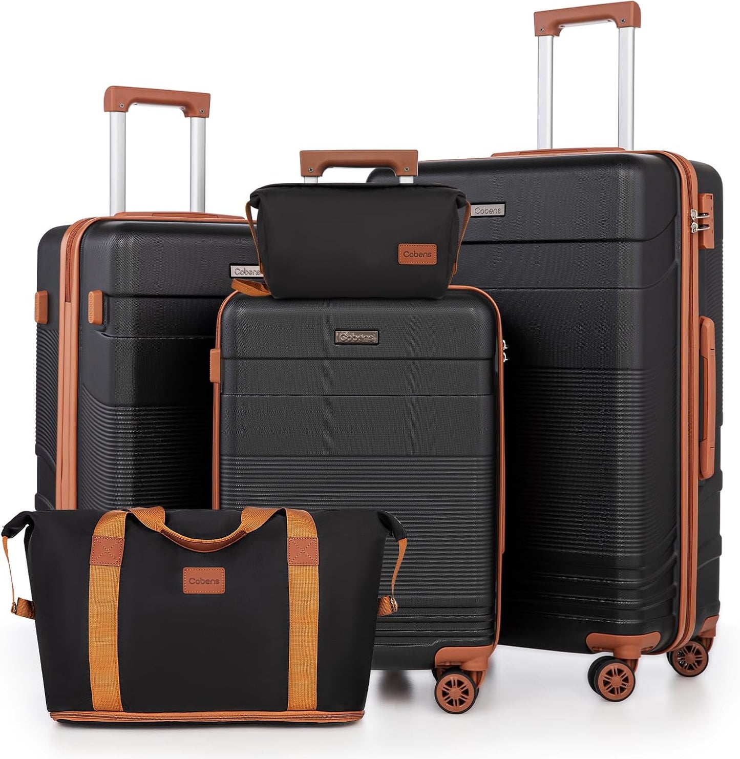Luggage Sets 5 Piece with Spinner Wheels, Lightweight Hardshell Suitcases Set with Lock for Men and Women, Carry on Luggage Travel Set with Durable ABS Hard Case
