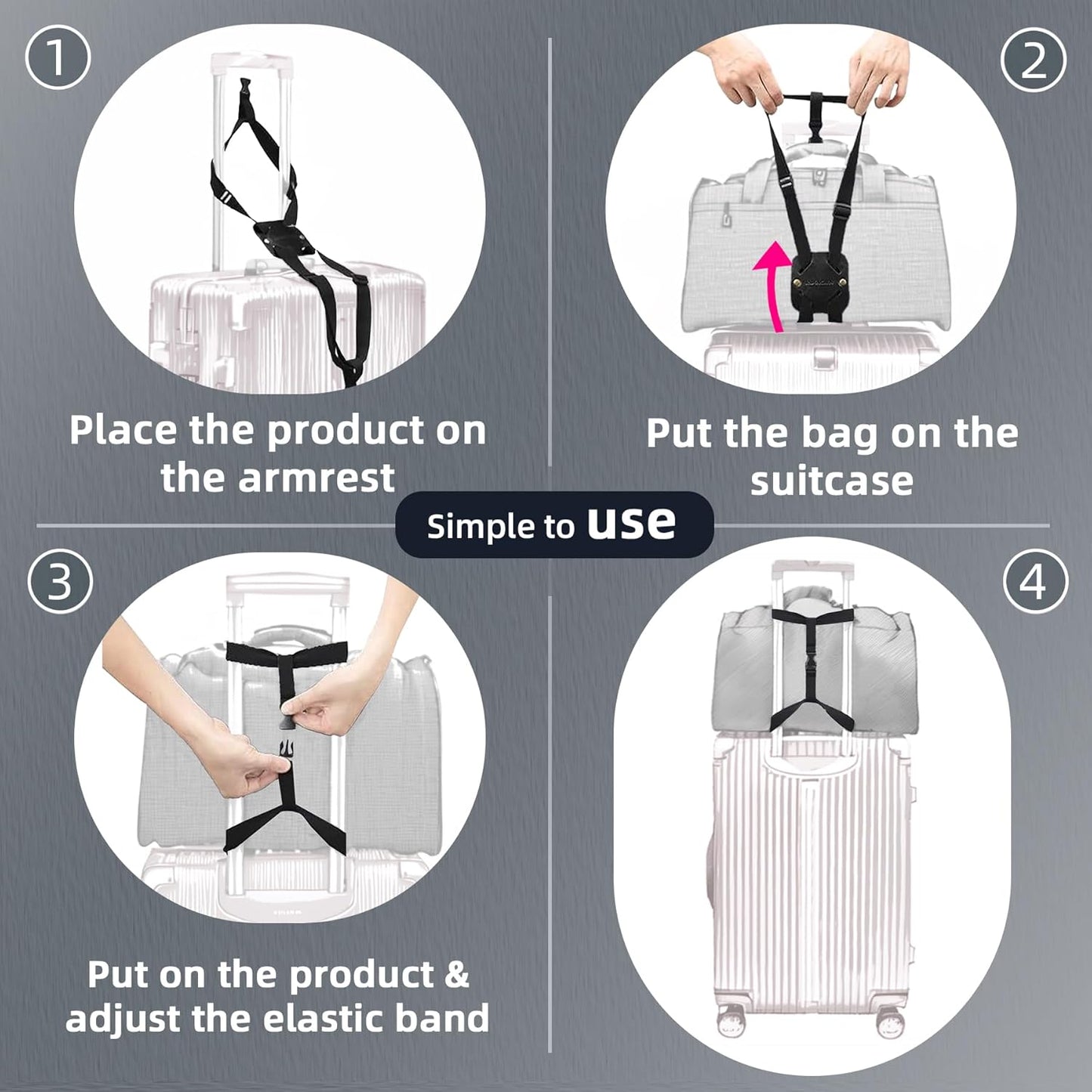 Luggage Straps for Suitcases,Luggage Straps Bag Bungees,Adjustable TSA-Approved – High Elastic