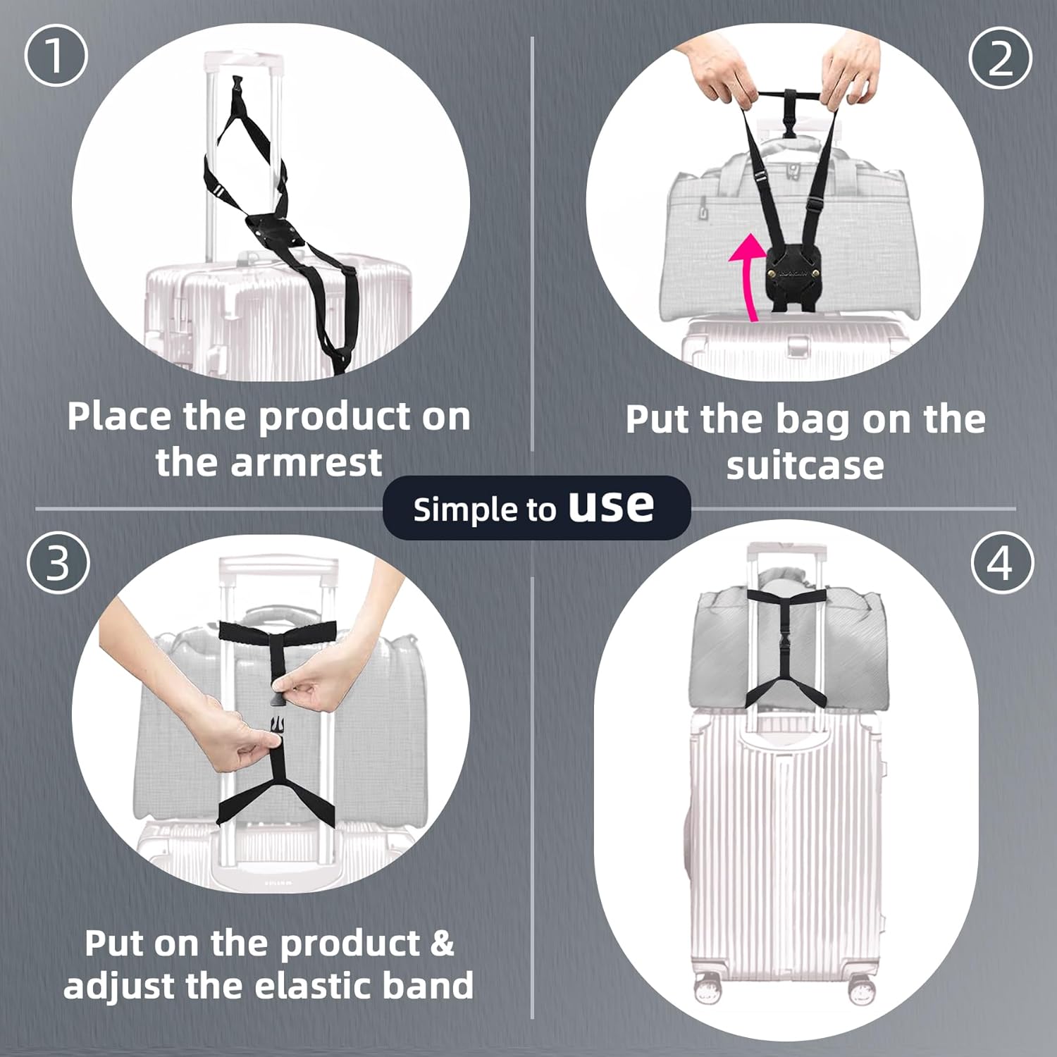 Luggage Straps for Suitcases,Luggage Straps Bag Bungees,Adjustable TSA-Approved – High Elastic