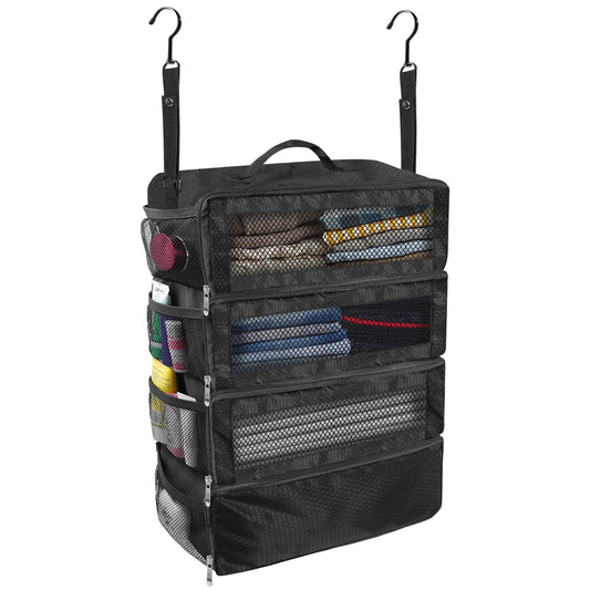 Olosar Suitcase Organizer, Travel Luggage Organizer Portable Hanging Travel Shelves Collapsible
