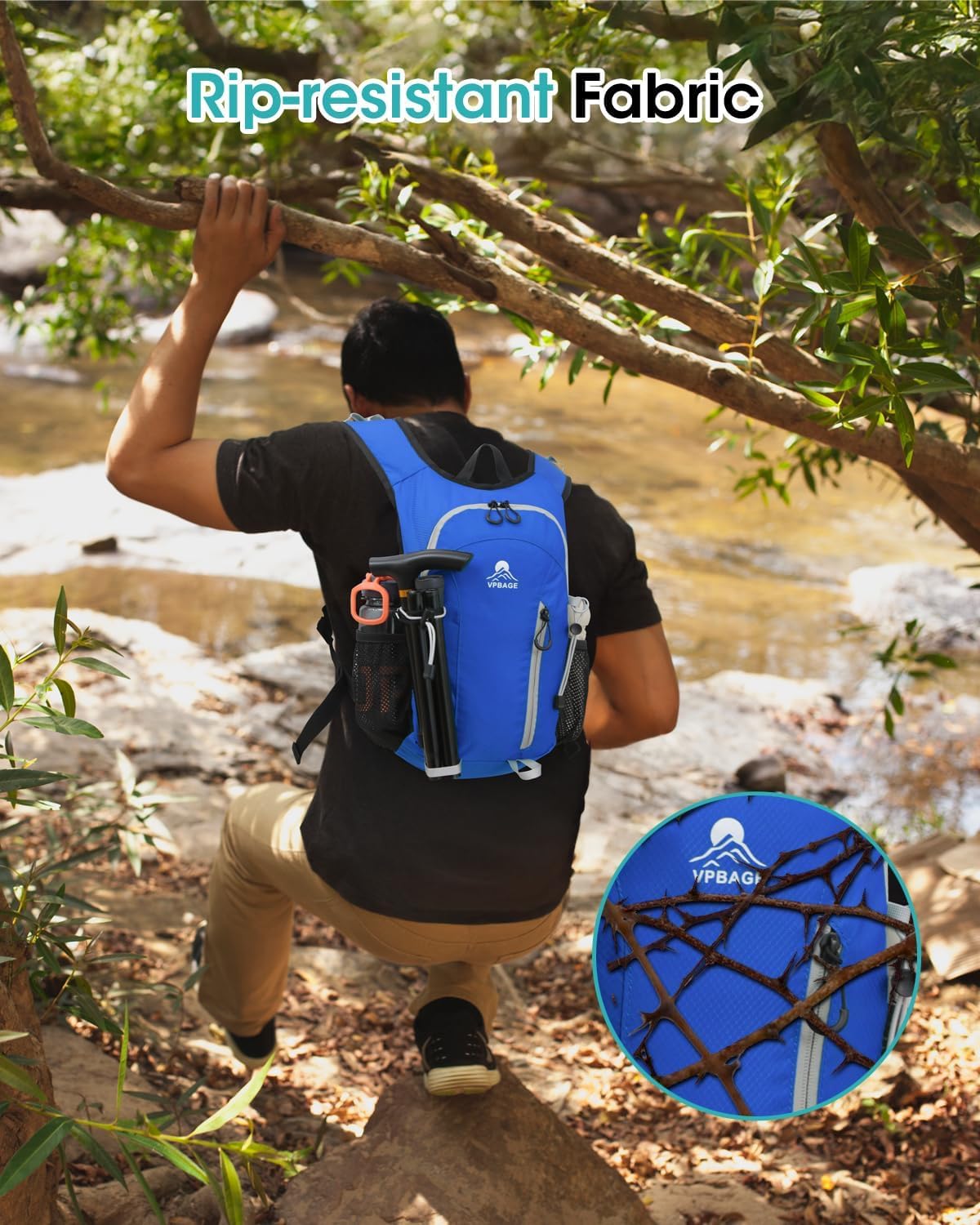 Small Hiking Backpack with Front Phone Holder, Packable Back pack with Chest and Waist Strap, Lightweight Daypack for Women Men
