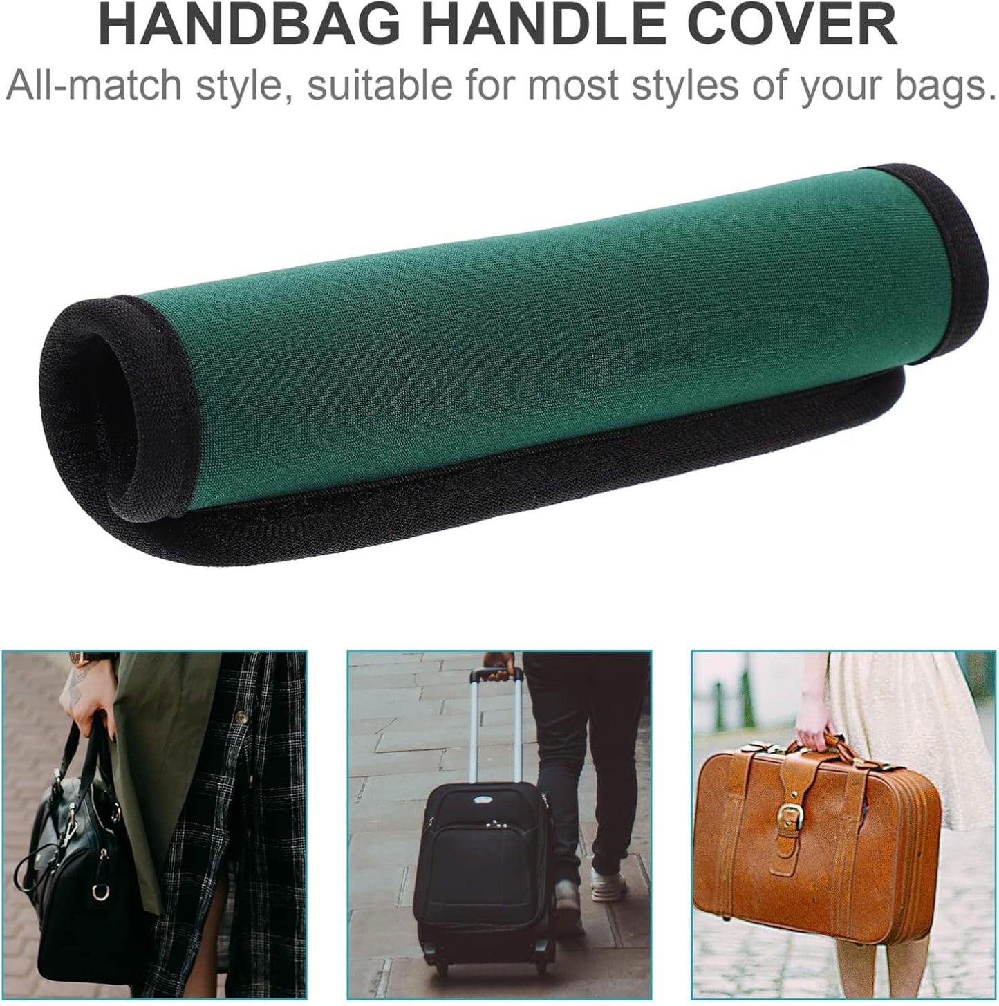 Generic Neoprene Handle Wrap, Travel Bag Covers, Luggage Grip Identifiers Suitcase Wraps (Green), Black,Green