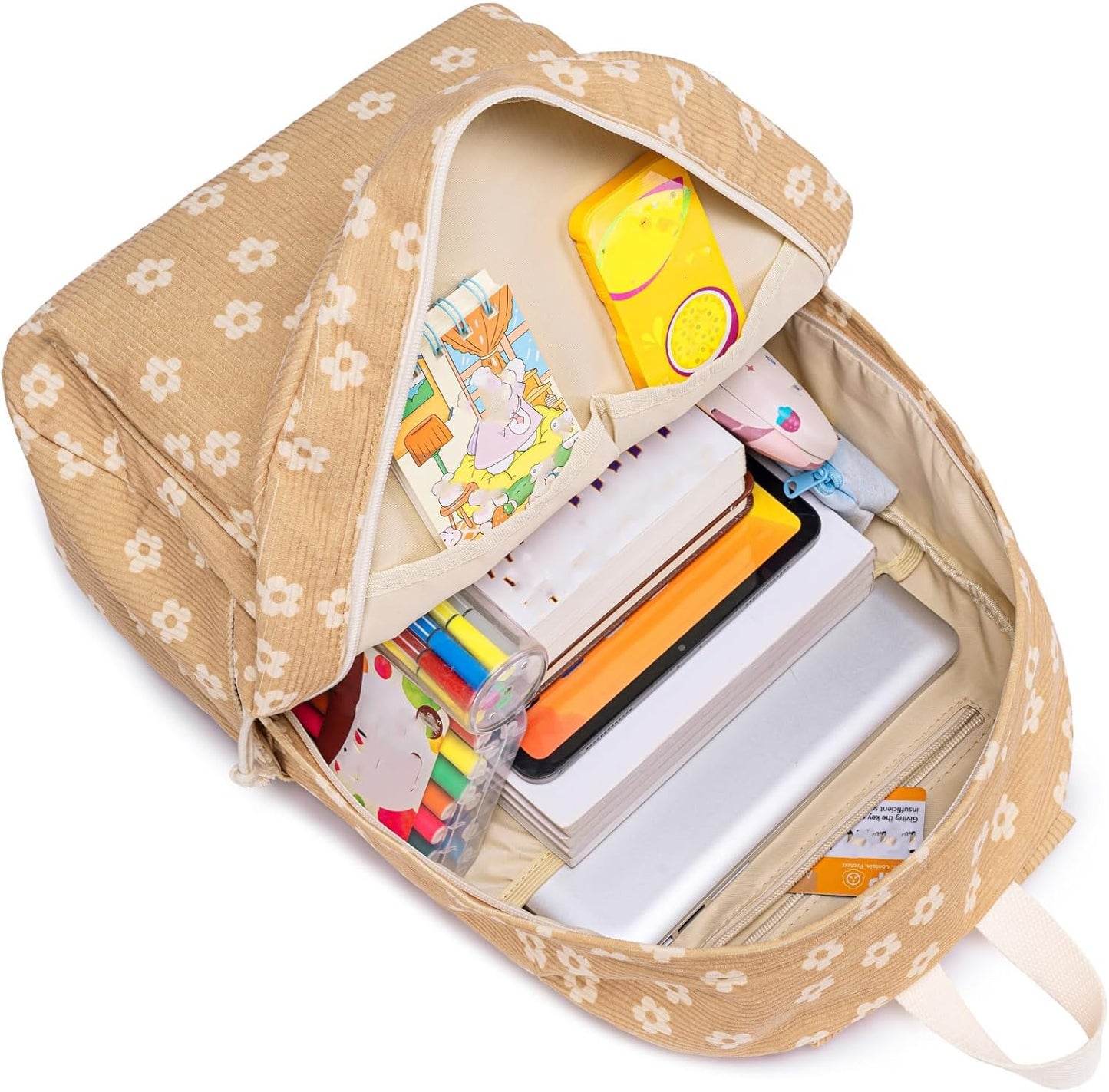 School Backpack for Teen Girls Bookbags Elementary High School Corduroy Laptop Bags Women Travel Daypacks