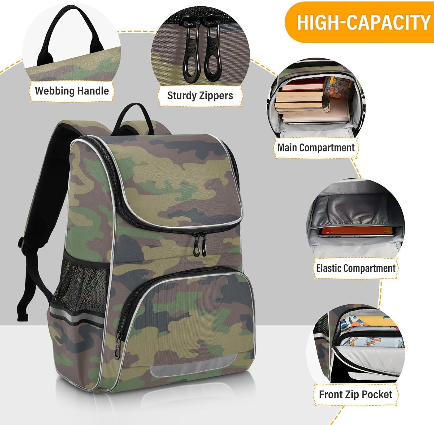 Camouflage Cute Backpack For Girls Kids Backpack Boys Teen School Bag Bookbag Travel Daypacks