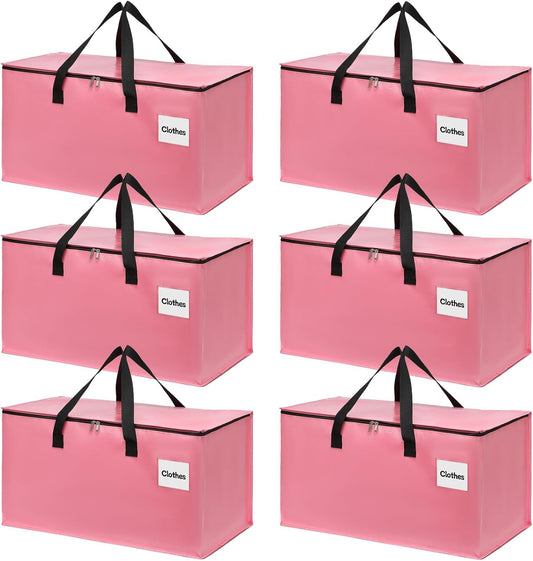 Extra Large Moving Bags with Zipper - Heavy Duty Tote for Packing Clothes, Durable Storage Bin Organizer, Multipack Set