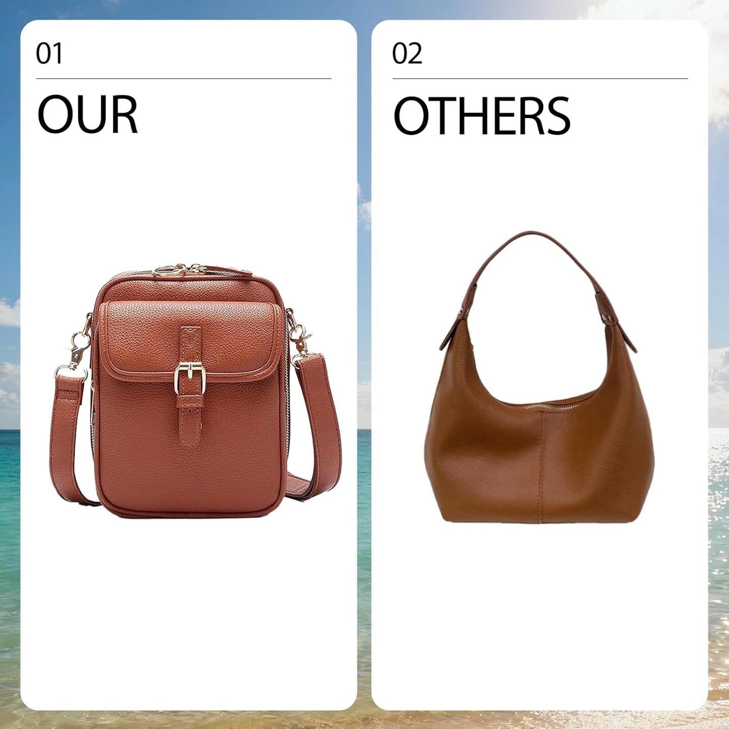 Crossbody Leather Bag - Anti-Theft Messenger Bag with Large Capacity, Mini Vintage Shoulder Messenger Women Bags for Women