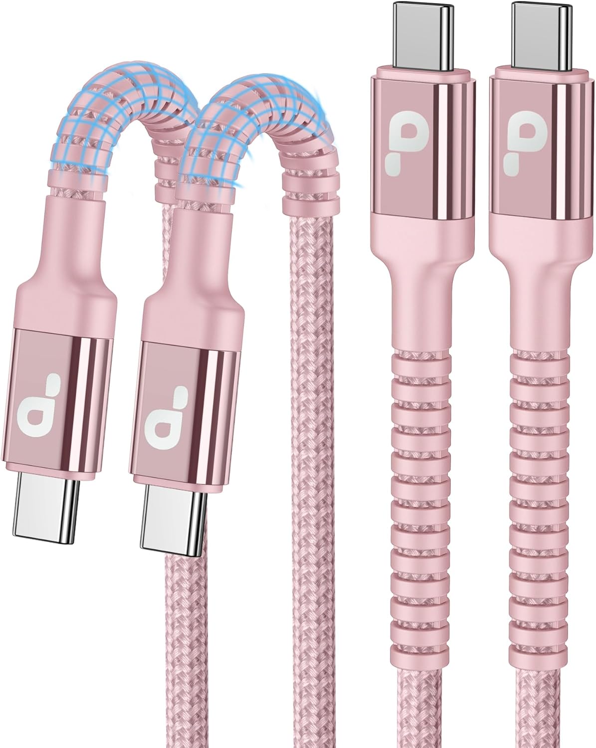 USBC Cables 6FT, 2Pack USB C to C Charger Cable, Long USBC Fast Charging Cable Nylon Braided USB C iPhone Charger Cord Compatible with iPhone 17 16/15/Pro Max/PlusSamsung Galaxy S23/LG/Switch-Pink