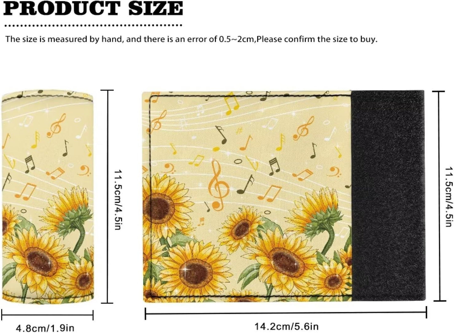 Cute Luggage Handle Wrap Set for Suitcase 2 Pack Sunflower Travel Accessories Suitcase Protective Handle Cover Set Washable for Women Girls