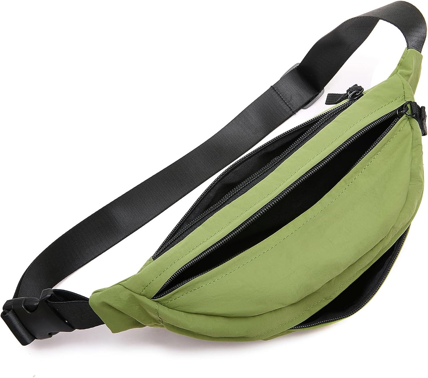 Women Sling Bags Girl Fanny Pack Crossbody Handbag Men Shoulder Bag Unisex Classic Nylon Waist Packs Purse Hiking Chest Bag, Easy Carry Any Phone,Wallet (Brilliant green)