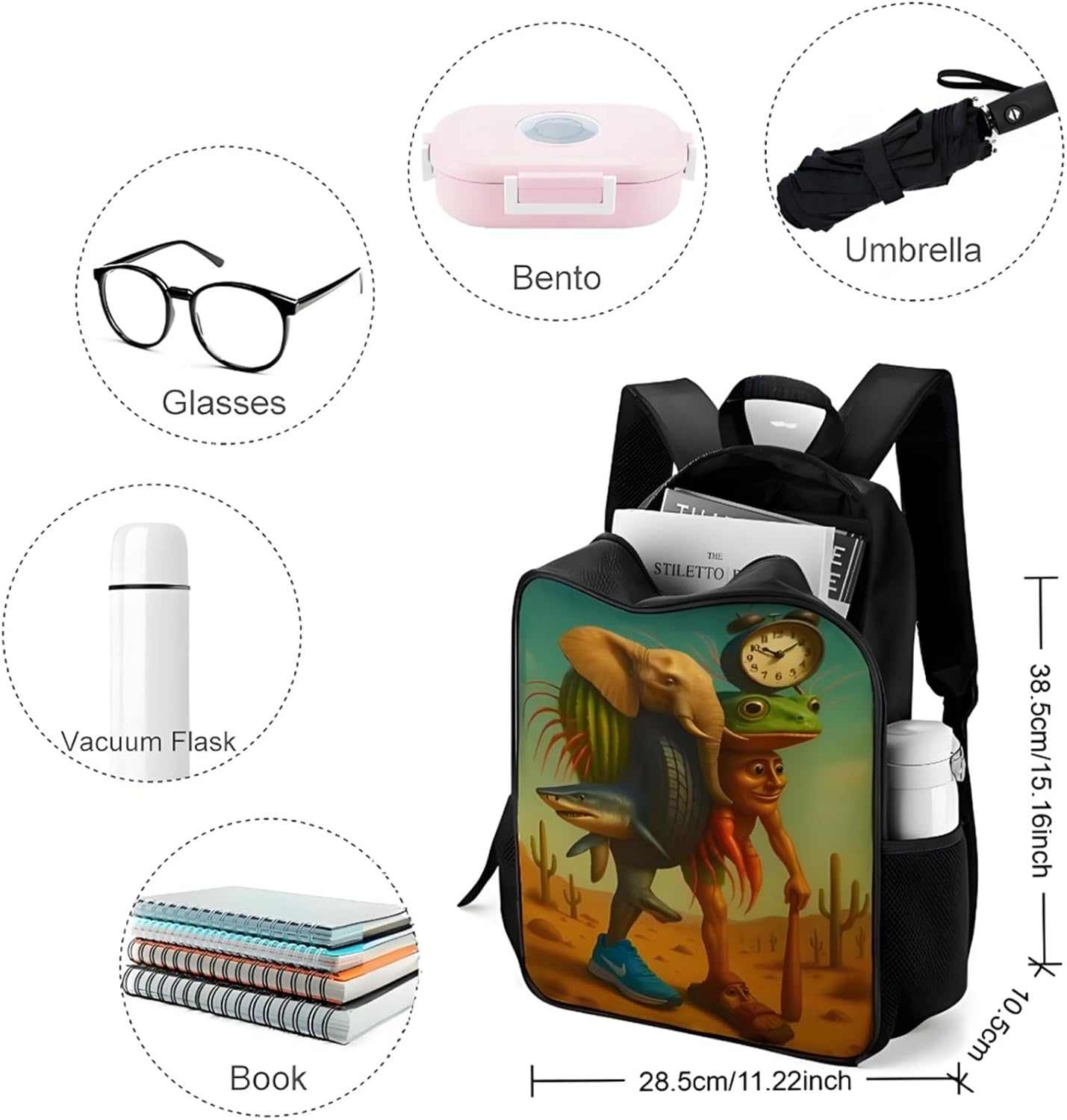 Italian Brainrot-Duty Polyester Backpack | Ultra-Durable School Bag for Boys & Girls | Large Capacity, Lightweight Design with Multi-Compartments | Perfect for School, Travel & Hiking