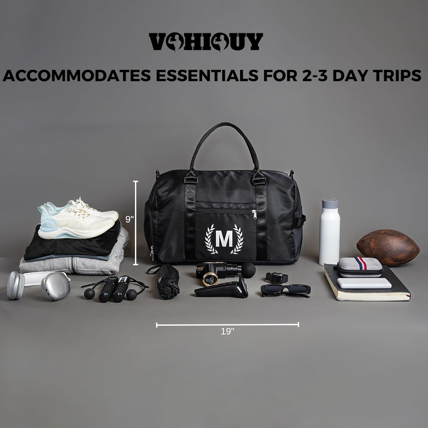 Gym Bag with Shoe Compartment - Personalized Monogrammed Duffle for Sports, Travel, and Workout