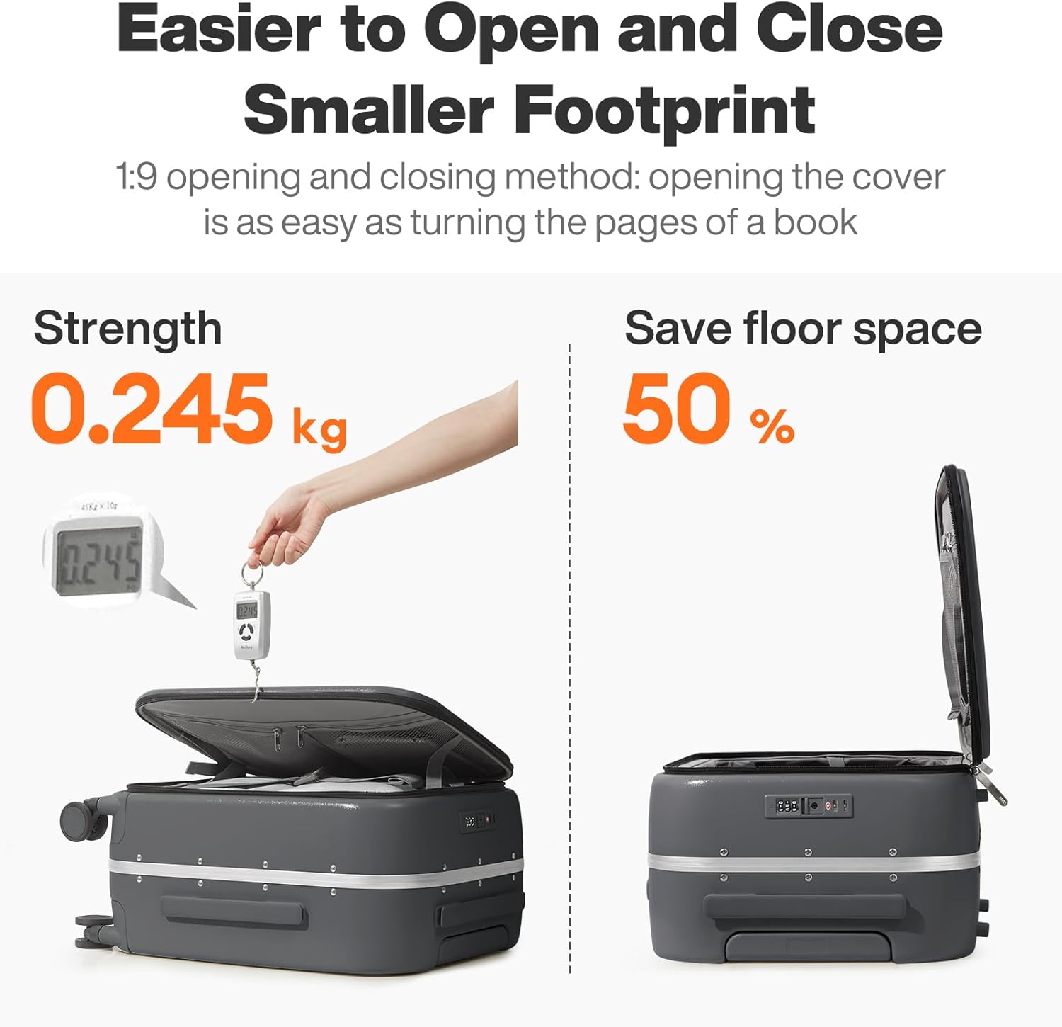 mixi 20 Inch Carry On Luggage 22x14x9 Airline Approved PC Hard Shell Suitcase Top Opening Aluminum