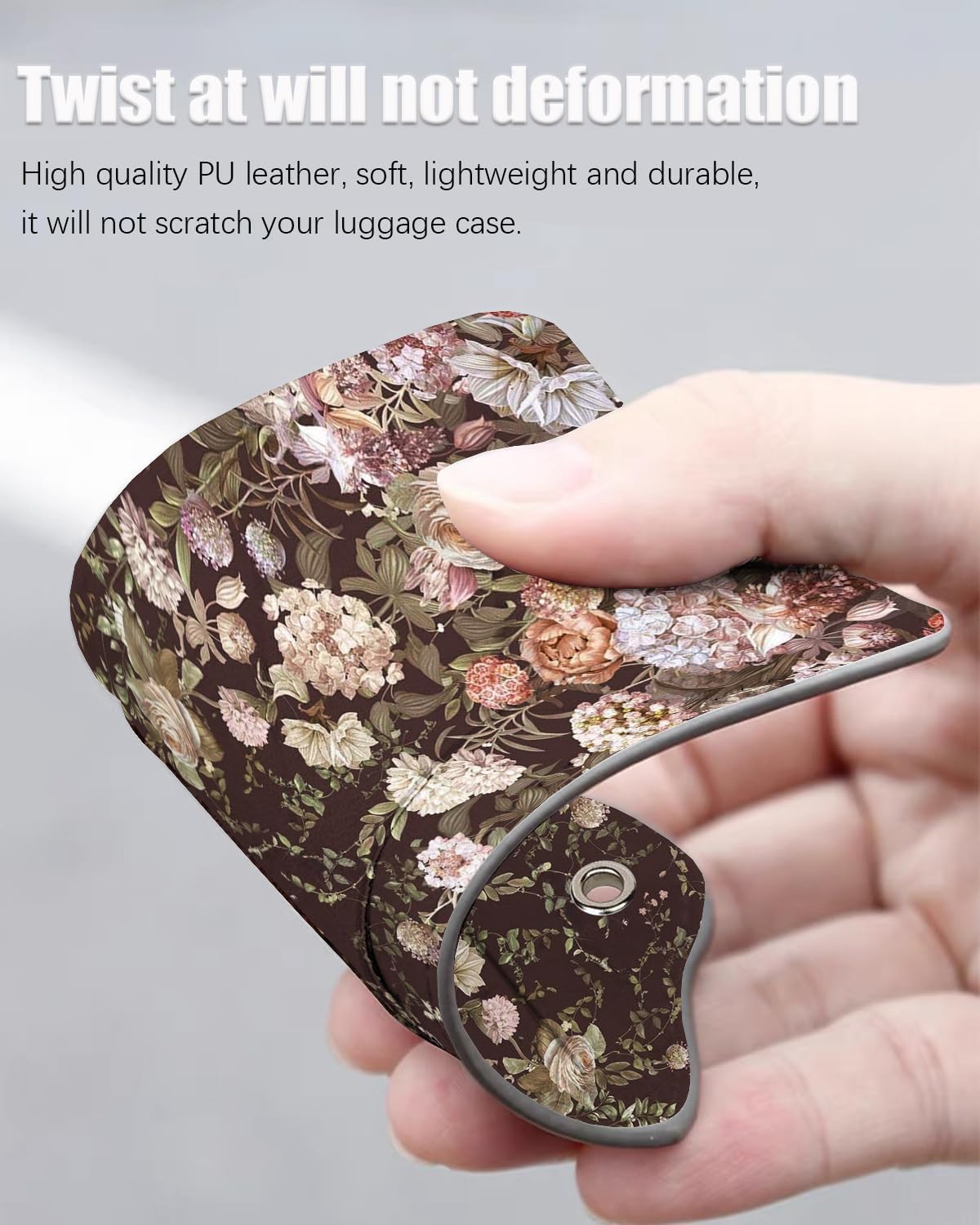 2 Pack Luggage Tags for Suitcase, Cute Vintage Rose Black Leather Suitcase Tags Cruise Ship with Privacy Cover and Double Metal Loop for Women Men Girls Boys Travel Baggage Bag Backpack Tags